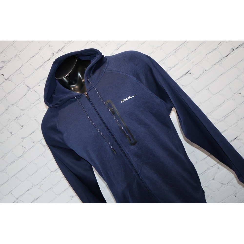 Eddie Bauer Full Zip Hoodie Jacket  Mens XL Navy Blue Motion FreeDry Active
